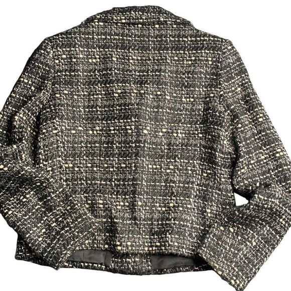 Lafayette 148 Tweed Blazer Jacket black and white size 4 - Picture 2 of 6